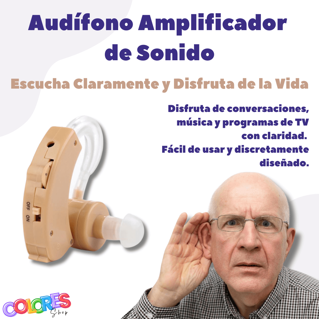 HearMax™ Audífono Amplificador de Sonido – Diseño Discreto y Ajustable para Personas con Dificultades Auditivas