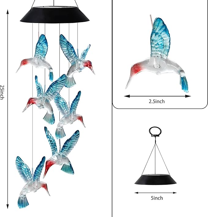 Colgante Solar Mágico LED Colibrí