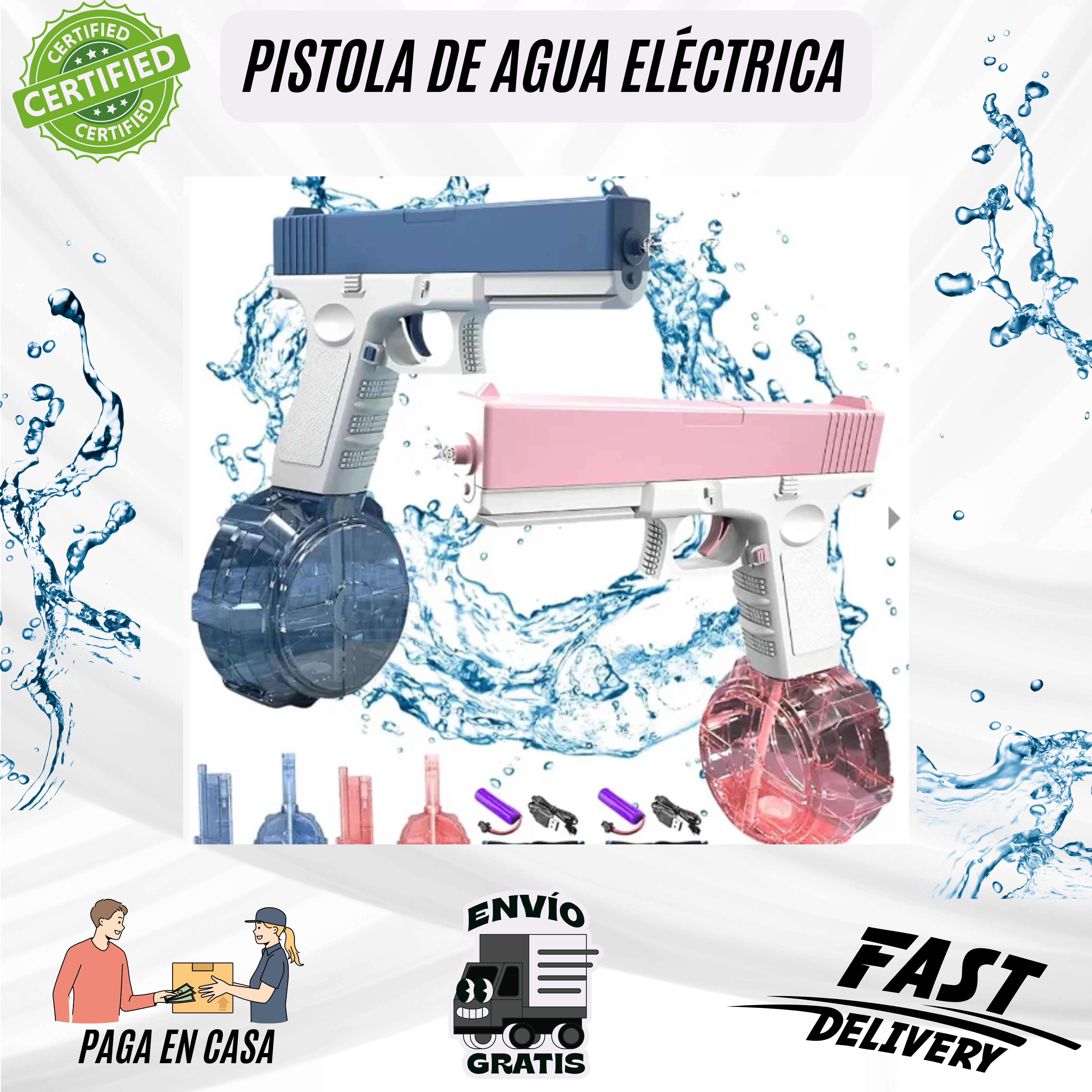 Pistola De Agua Eléctrica de Gran Capacidad