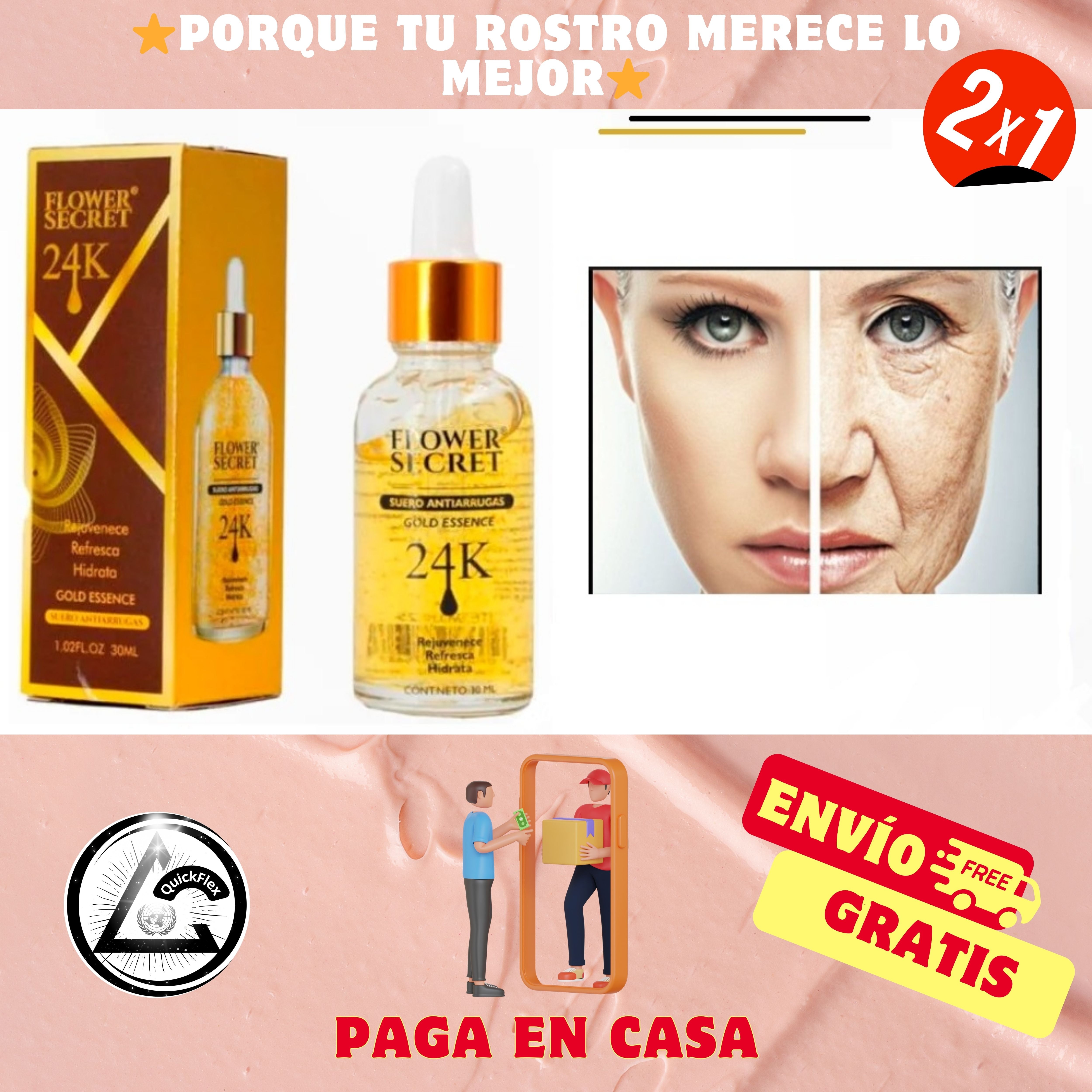 2 X 1 Serum Facial 24K Gold