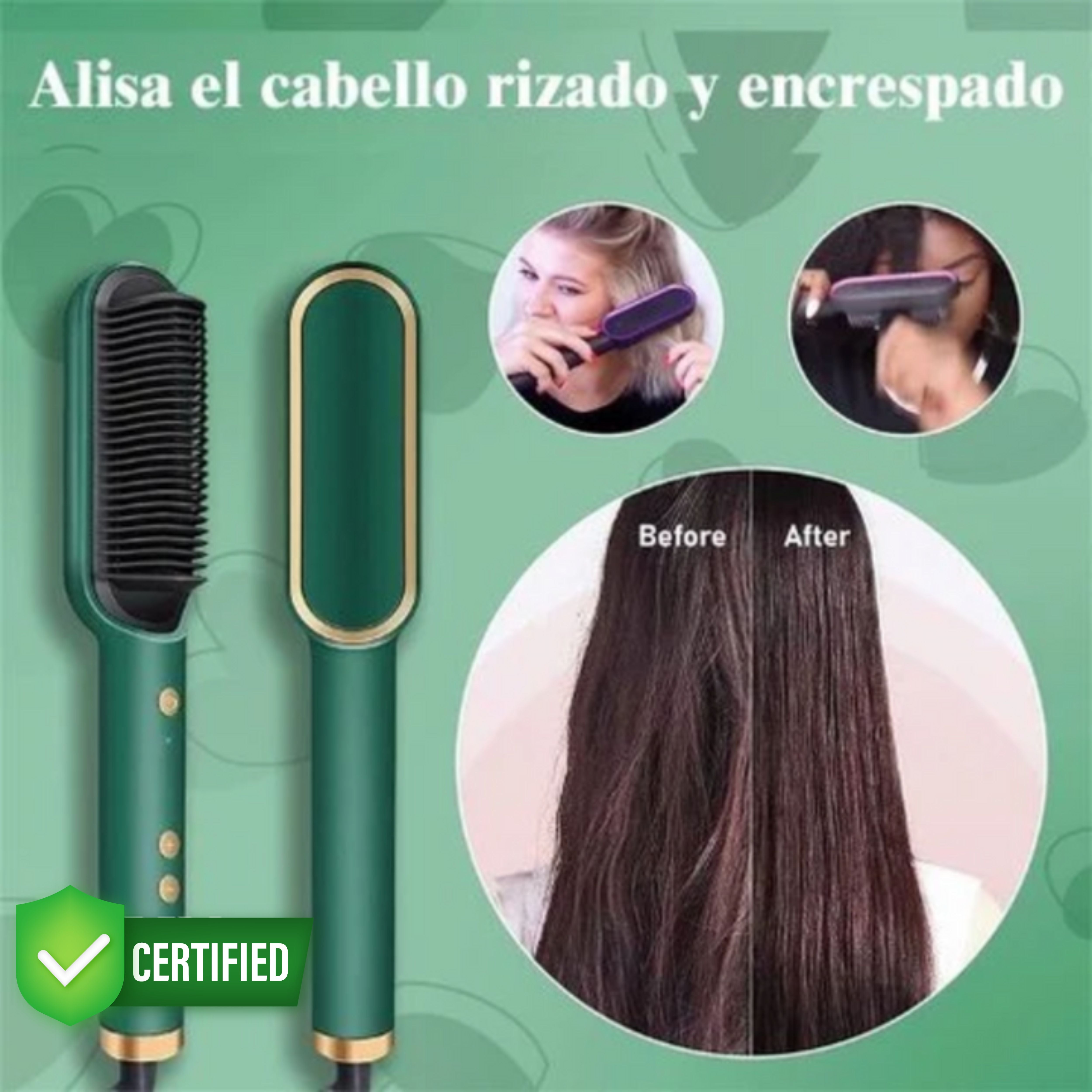 AntiFrizz® Cepillo Alisador Portátil 2en1: Alisa y estiliza tu cabello ✨