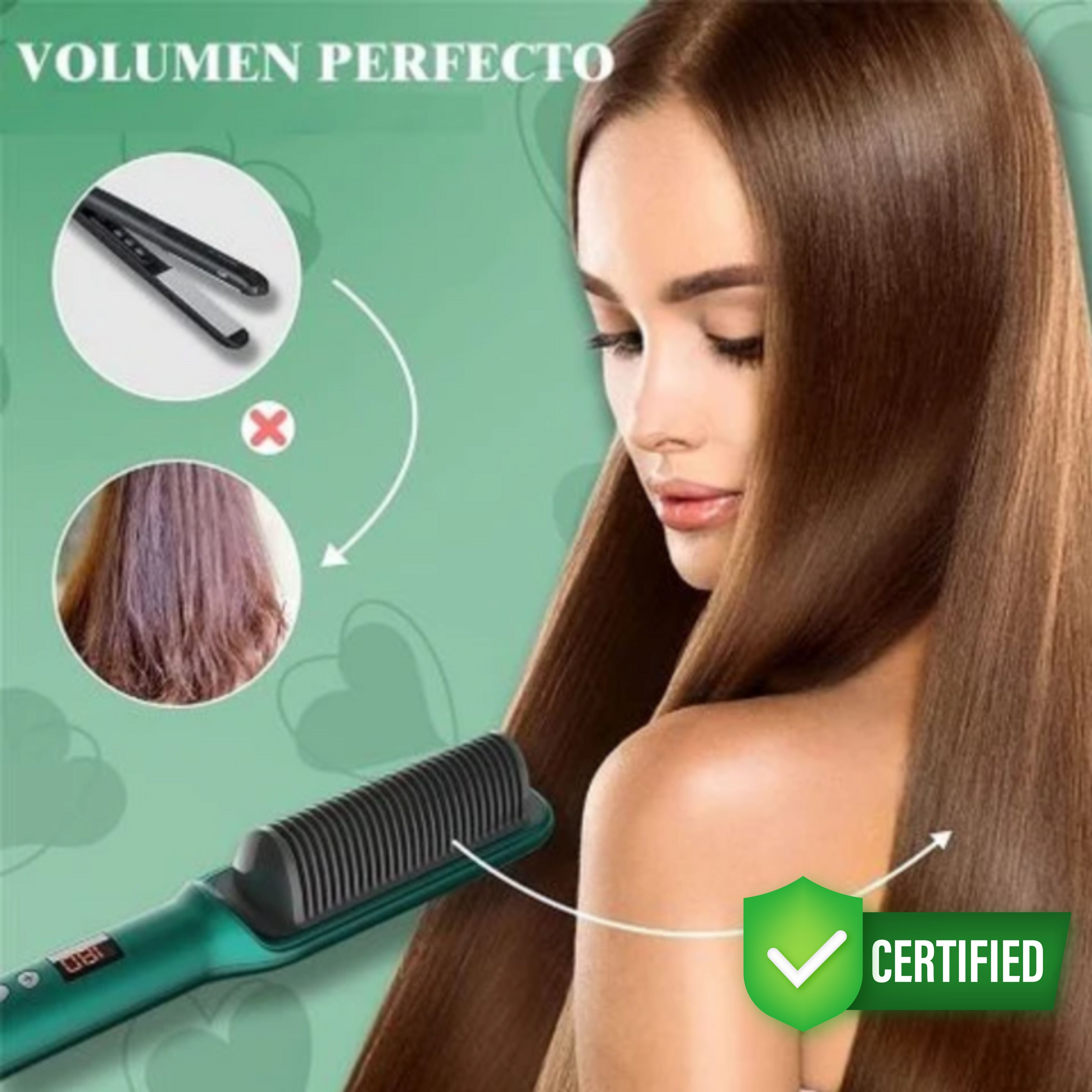 AntiFrizz® Cepillo Alisador Portátil 2en1: Alisa y estiliza tu cabello ✨